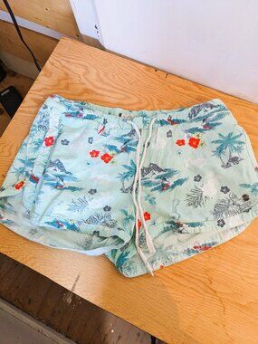 Roxy Tropical Flowers & Surfers Shorts Sz M